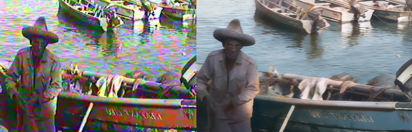 Réparation vidéo VHS abîmée par IA - avant après restauration MasterPixel